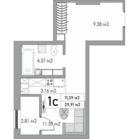Квартира 30 м², студия - изображение 1