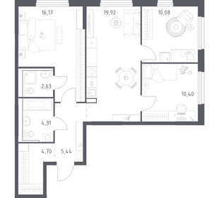 Квартира 73,7 м², 3-комнатная - изображение 1