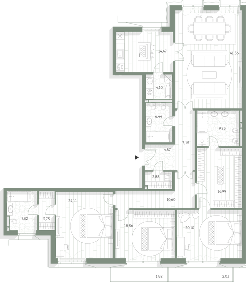 194 м², 4-комнатная квартира 514 488 000 ₽ - изображение 37