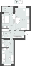 Квартира 64,5 м², 2-комнатная - изображение 1