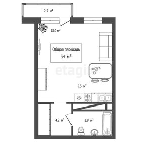 Квартира 34 м², студия - изображение 1