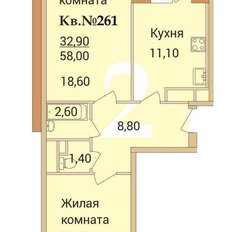 Квартира 58 м², 2-комнатная - изображение 1