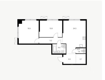 Квартира 74 м², 2-комнатная - изображение 1