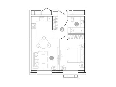 Квартира 43 м², 1-комнатная - изображение 1