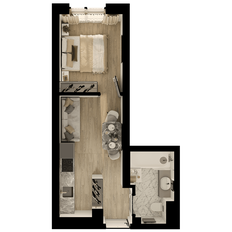 Квартира 26,9 м², 1-комнатная - изображение 4