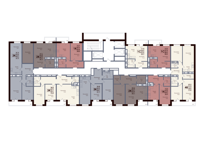 43,5 м², 1-комнатная квартира 5 127 100 ₽ - изображение 21