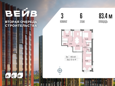 Квартира 83,4 м², 3-комнатная - изображение 1