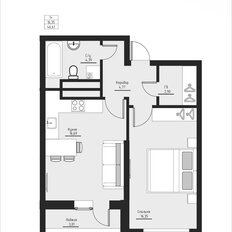 Квартира 46,6 м², 1-комнатная - изображение 2
