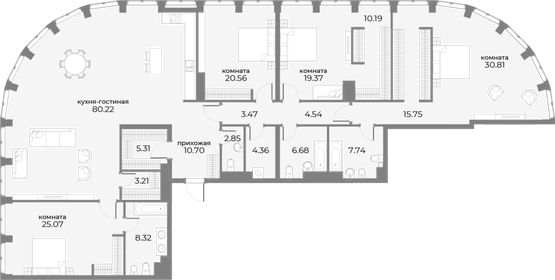 Квартира 265,7 м², 4-комнатные - изображение 1