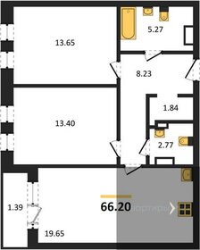 Квартира 66,2 м², 2-комнатная - изображение 1