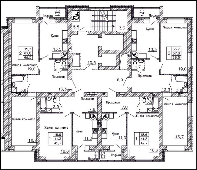 97,2 м², 4-комнатная квартира 5 980 000 ₽ - изображение 69