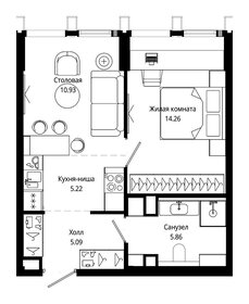 Квартира 41,4 м², 1-комнатная - изображение 2