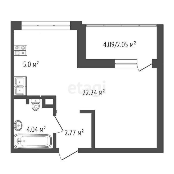 30,4 м², квартира-студия 3 880 000 ₽ - изображение 6