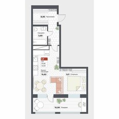 Квартира 42,6 м², 1-комнатная - изображение 2