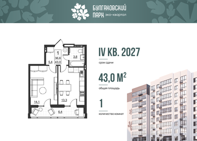 Квартира 36,6 м², 1-комнатная - изображение 1