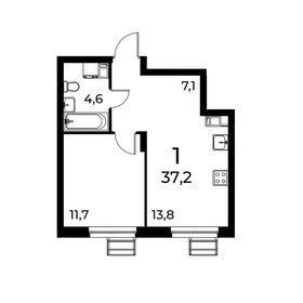 Квартира 37,2 м², 1-комнатная - изображение 1