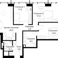 Квартира 83,4 м², 3-комнатная - изображение 3