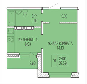 Квартира 31,3 м², студия - изображение 4