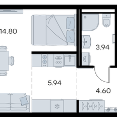 Квартира 29,3 м², студия - изображение 3