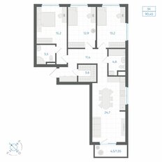 Квартира 90,5 м², 3-комнатная - изображение 2