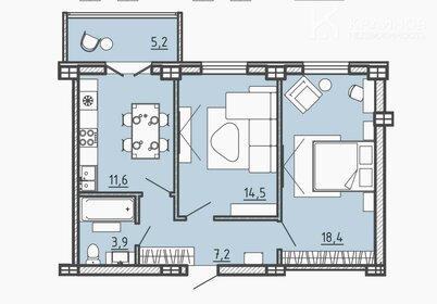 Квартира 57,2 м², 2-комнатная - изображение 1