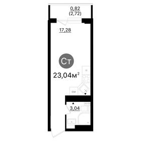 Квартира 21,1 м², студия - изображение 1