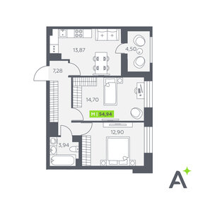 Квартира 54,9 м², 2-комнатная - изображение 1