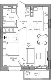 Квартира 42,2 м², 2-комнатная - изображение 1