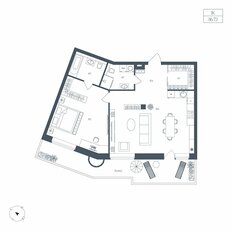 Квартира 86,7 м², 1-комнатная - изображение 2