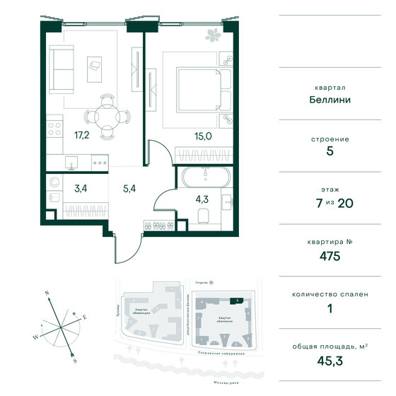 40,6 м², 1-комнатная квартира 25 009 600 ₽ - изображение 27