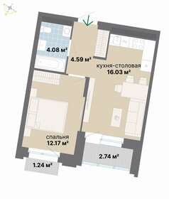 Квартира 40,9 м², 1-комнатная - изображение 1