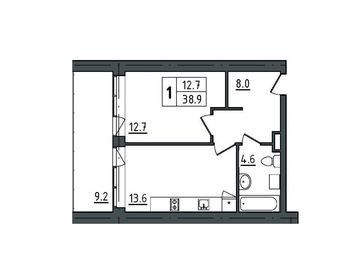 Квартира 48,1 м², 1-комнатные - изображение 1