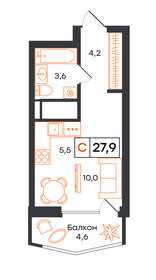 Квартира 27,9 м², студия - изображение 1
