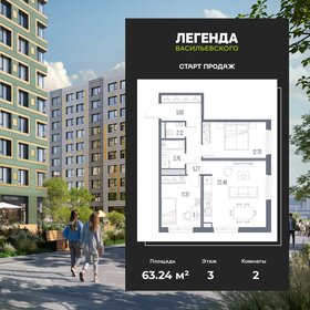 Квартира 63,2 м², 2-комнатная - изображение 1