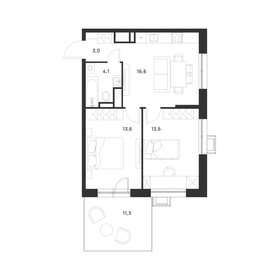 Квартира 54,3 м², 2-комнатная - изображение 2