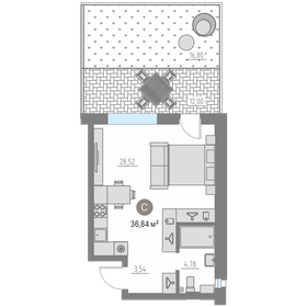 Квартира 65,3 м², студия - изображение 1