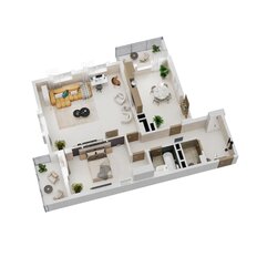 Квартира 97,4 м², 2-комнатная - изображение 2