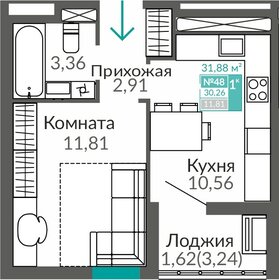Квартира 30,3 м², 1-комнатная - изображение 1