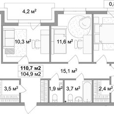 Квартира 110,7 м², 5-комнатная - изображение 3