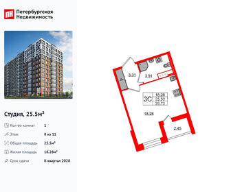 Квартира 25,5 м², студия - изображение 1
