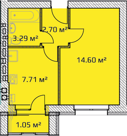 Квартира 29,4 м², 1-комнатная - изображение 1