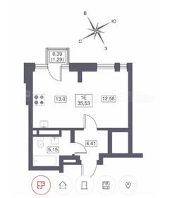 Квартира 35,6 м², 1-комнатная - изображение 1