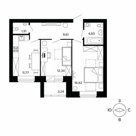 Квартира 60,4 м², 2-комнатная - изображение 1