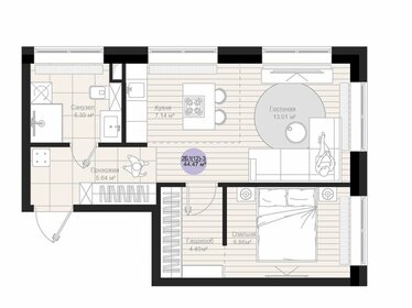 Квартира 44,5 м², 2-комнатная - изображение 2