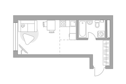 Квартира 29,5 м², студия - изображение 1