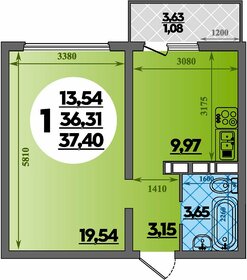 Квартира 37,4 м², 1-комнатная - изображение 1