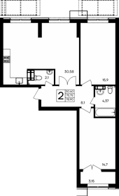 Квартира 78,9 м², 2-комнатная - изображение 1