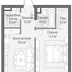 Квартира 45,5 м², студия - изображение 2
