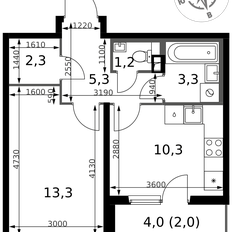 Квартира 37,7 м², 1-комнатная - изображение 2