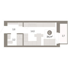 Квартира 24,1 м², студия - изображение 3